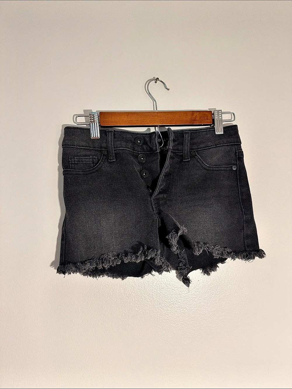 Kendall + Kylie The Hipster Short Women's Jean Shorts Black Waist 24